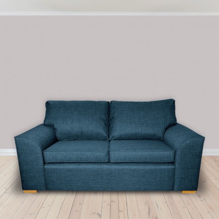 Dallas Three Seater Sofa in a Lena Plain Marl Petrol Fabric | Beaumont