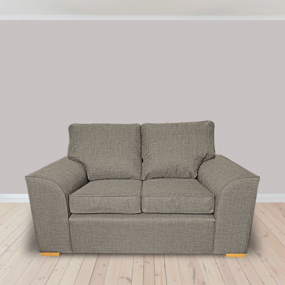 Dallas Two Seater Sofa in a Lena Plain Marl Beige Fabric | Beaumont