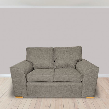 Dallas Two Seater Sofa in a Lena Plain Marl Beige Fabric | Beaumont