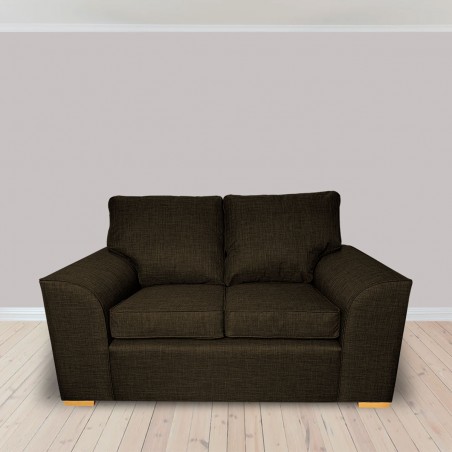 Dallas Two Seater Sofa in a Lena Plain Marl Brown Fabric | Beaumont