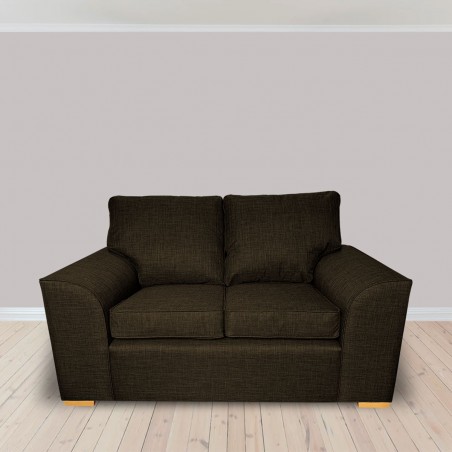 Dallas Two Seater Sofa in a Lena Plain Marl Brown Fabric | Beaumont