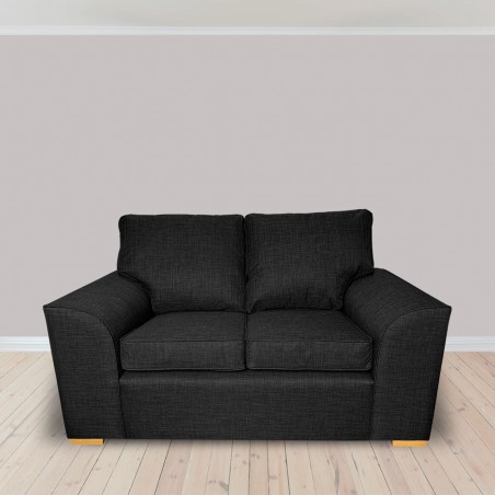 Dallas Two Seater Sofa in a Lena Plain Marl Charcoal Fabric | Beaumont