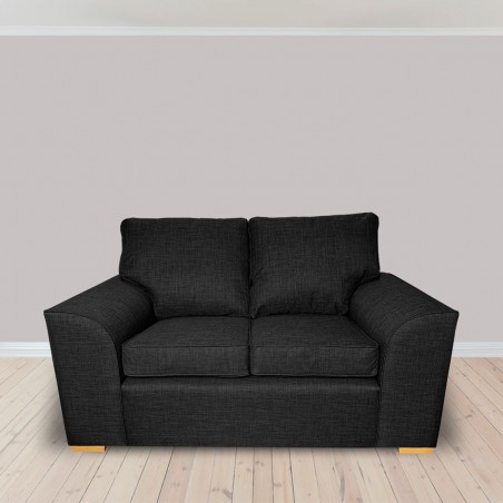 Dallas Two Seater Sofa in a Lena Plain Marl Charcoal Fabric | Beaumont