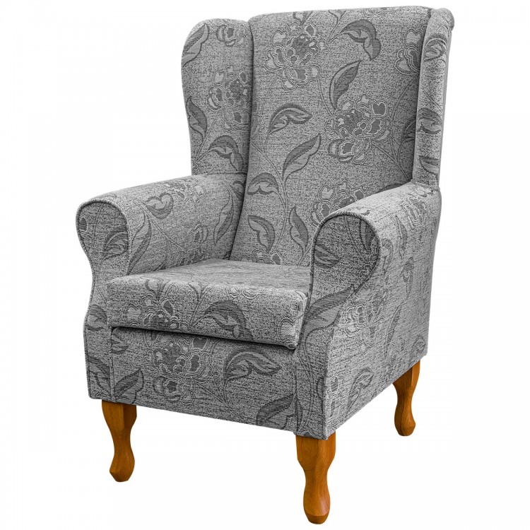 grey wingback chair