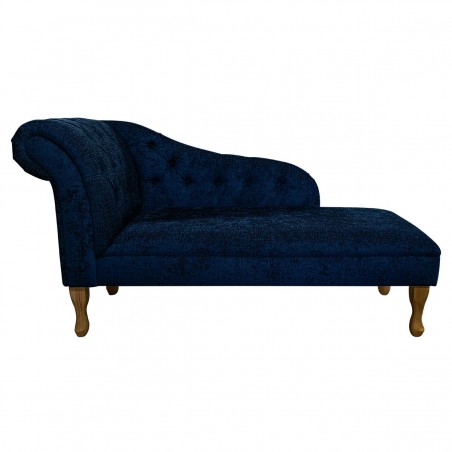 Chaise Longue in a Tokyo Navy Chenille Fabric PRES723 | Beaumont