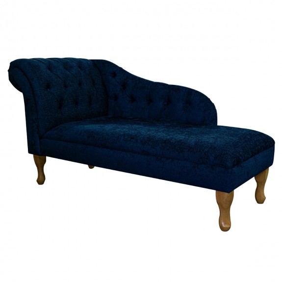 Chaise Longue in a Tokyo Navy Chenille Fabric PRES723 | Beaumont