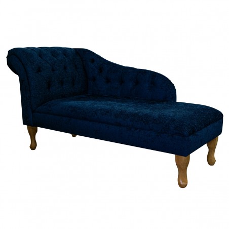 Chaise Longue in a Tokyo Navy Chenille Fabric PRES723 | Beaumont