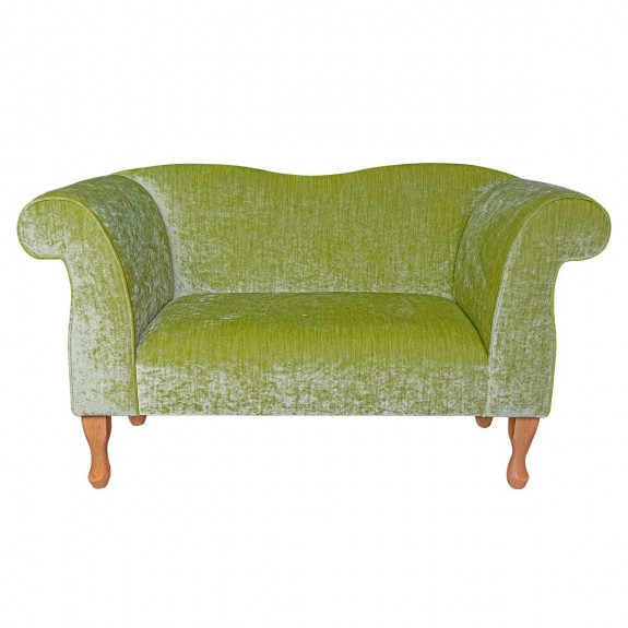 Small Chaise Sofa in a Pastiche Slub Lime Green Fabric