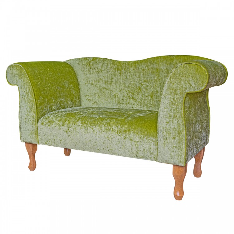 Small Chaise Sofa in Pastiche Slub Lime Green Fabric SR18020 | Beaumont