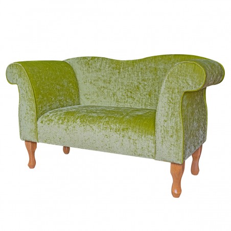Small Chaise Sofa in Pastiche Slub Lime Green Fabric SR18020 | Beaumont