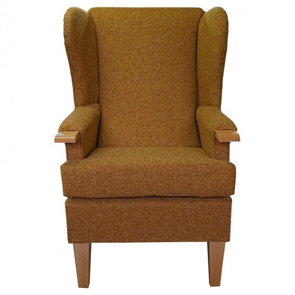 Kensington Orthopaedic Armchair in a Matuu Golden Orange Weave Fabric