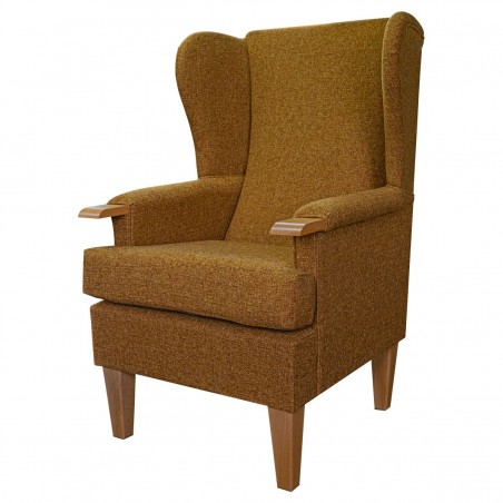 Kensington Orthopaedic Armchair in a Matuu Golden Orange Weave Fabric