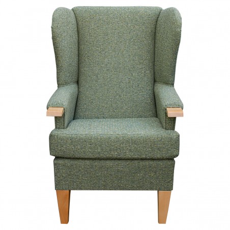 Kensington Orthopaedic Armchair in a Matuu Green Weave Fabric