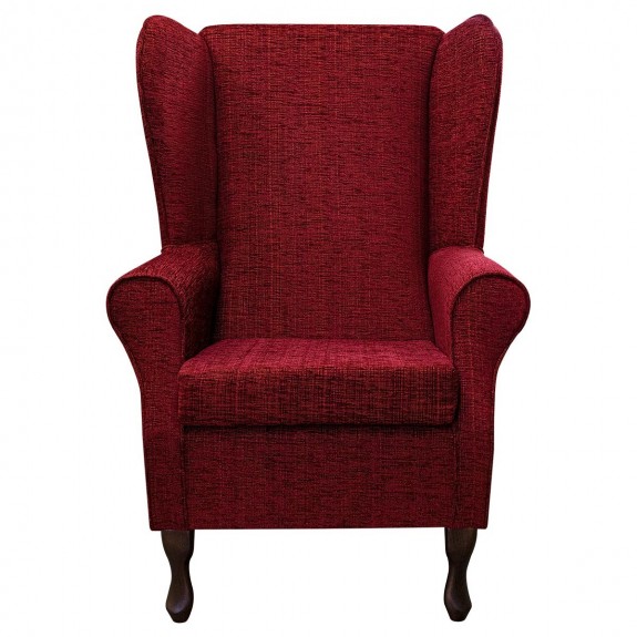 Large High Back Chair in a Portobello Stria Wine Fabric