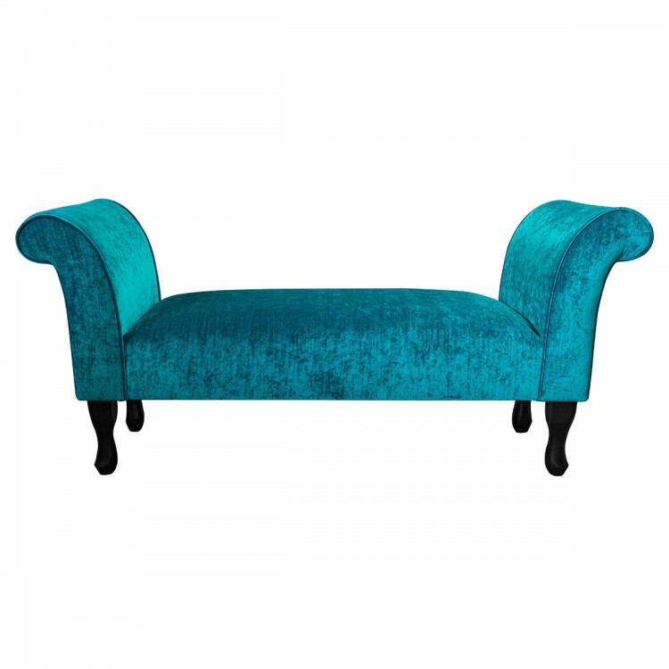 Medium Window Seat in Pastiche Crush Slub Teal Fabric SR18024 | Beaumont