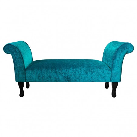 Medium Window Seat in Pastiche Crush Slub Teal Fabric SR18024 | Beaumont