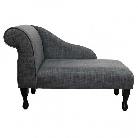 Mini Chaise Longue in a Lena Plain Marl Grey Fabric | Beaumont