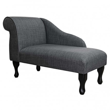 Mini Chaise Longue in a Lena Plain Marl Grey Fabric | Beaumont