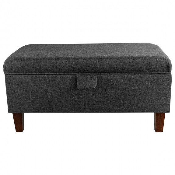 Storage Footstool, Ottoman, Pouffe in a Charcoal Grey Sawana Fabric