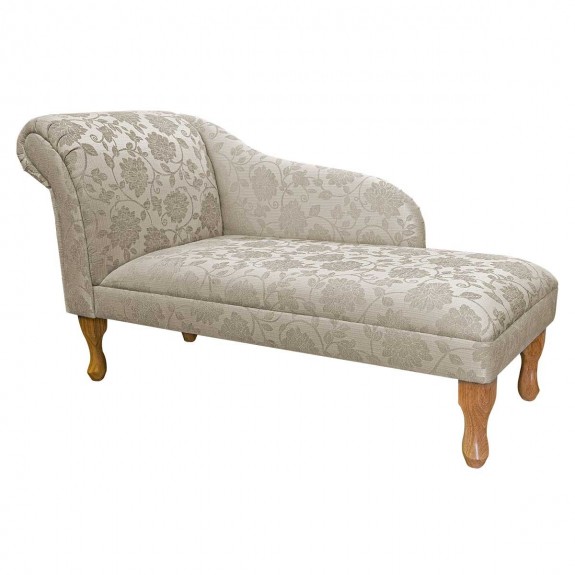Medium Chaise Longue in Woburn Floral Beige Fabric SR17072 | Beaumont