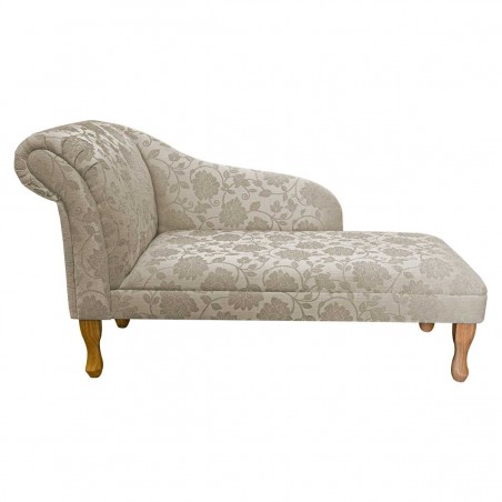 Medium Chaise Longue in Woburn Floral Beige Fabric SR17072 | Beaumont
