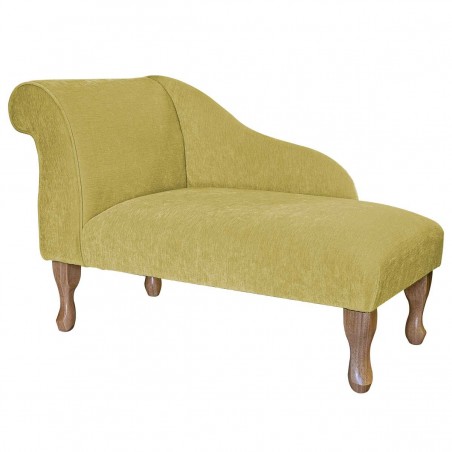 Modern Chaise Longue in Pimlico Crush Lemon Fabric SR16155 | Beaumont