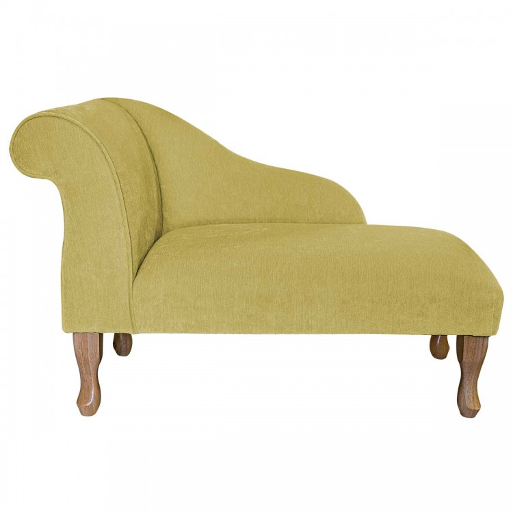 Modern Chaise Longue in Pimlico Crush Lemon Fabric SR16155 | Beaumont