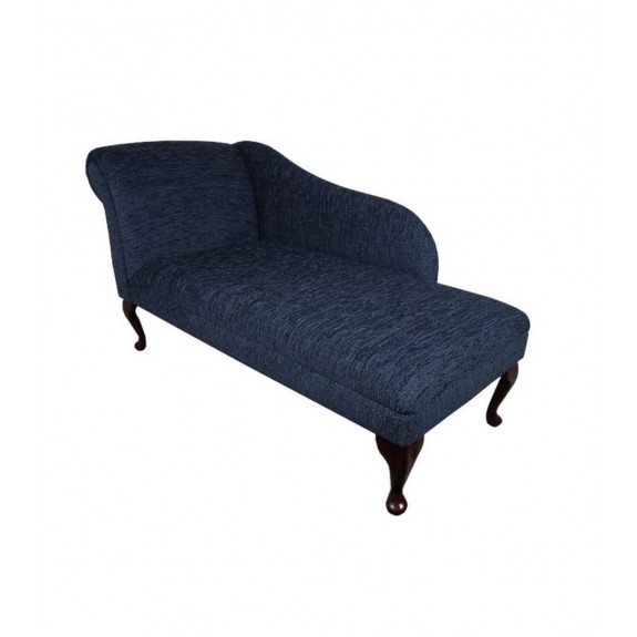 Medium Chaise Longue in a Carnaby Plush Blue Fabric SR15913 | Beaumont