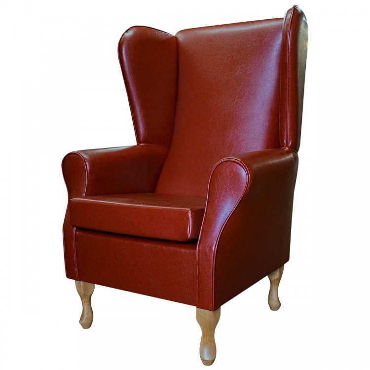 Large High Back Chair in a Denver Smooth Tan Vinyl SR14401 | Beaumont