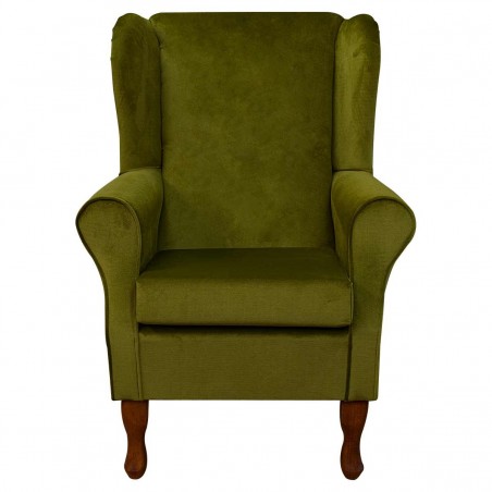 Standard Wingback Chair in a Malta Grass Deluxe Velvet Fabric | Beaumont
