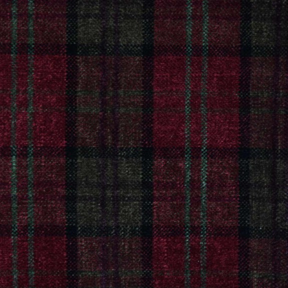 LUXE Small Chaise Sofa in a Lana Red Tartan Fabric