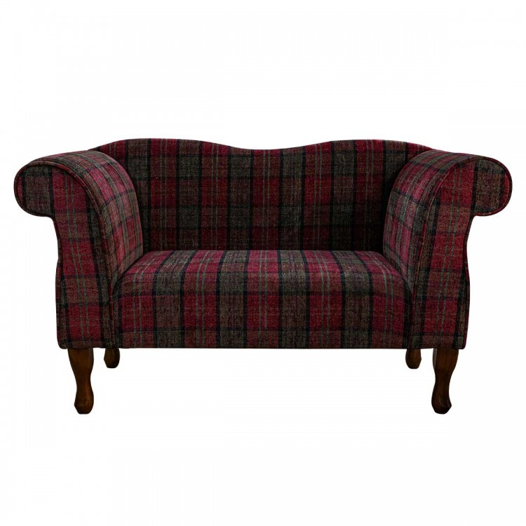 Small Chaise Sofa in a Lana Red Tartan Fabric LANA1258 | Beaumont