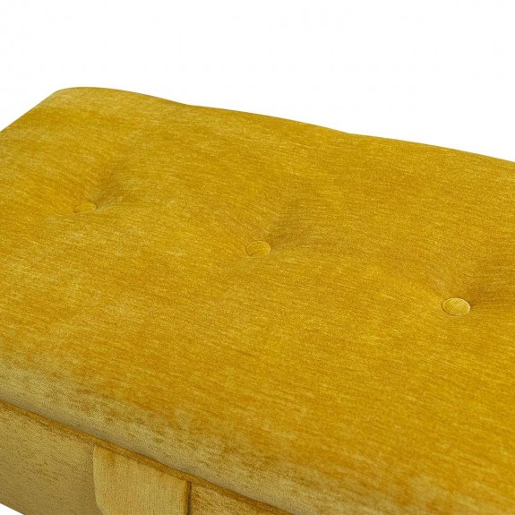 Buttoned Storage Footstool, Ottoman, Pouffe in a Manhattan Gold Marl Velvet Fabric