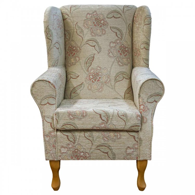 Wingback Chair in a Maida Vale Floral Rose Fabric SR14604 | Beaumont