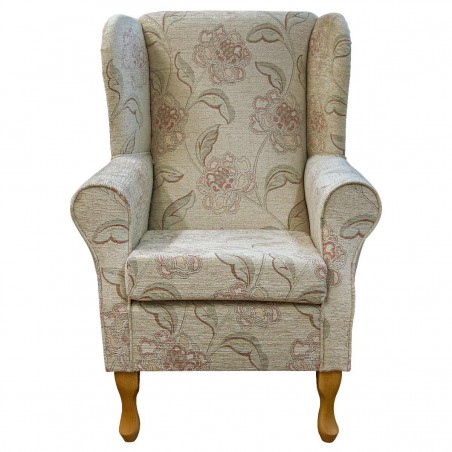 Wingback Chair in a Maida Vale Floral Rose Fabric SR14604 | Beaumont