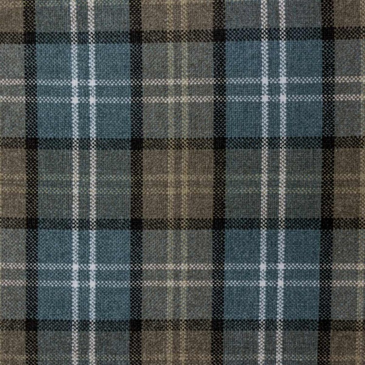 Medium Chaise Longue in Lana Dove Grey Plaid Tartan LAN1256 | Beaumont