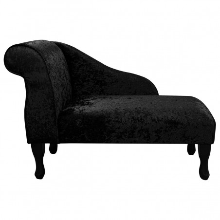 Mini Chaise Longue in a Shimmer Ebony Crushed Velvet | Beaumont