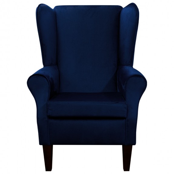 Large High Back Chair in a Monaco Royal Blue Supersoft Velvet Fabric