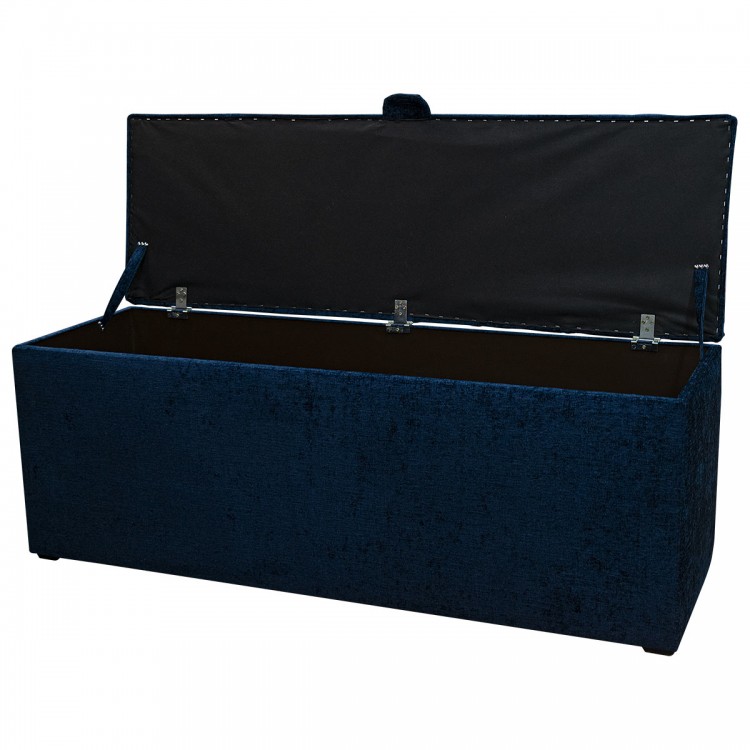 Buttoned Blanket Box in a Tokyo Navy Fabric| Beaumont