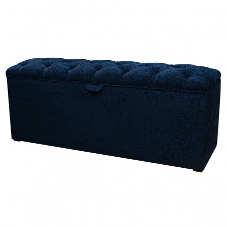 Buttoned Blanket Box in a Tokyo Navy Fabric| Beaumont