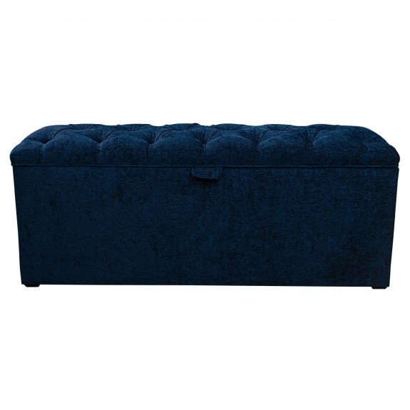 Buttoned Blanket Box in a Tokyo Navy Fabric