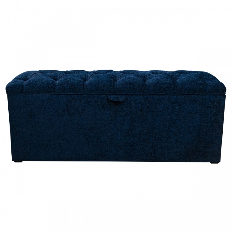 Buttoned Blanket Box in a Tokyo Navy Fabric| Beaumont