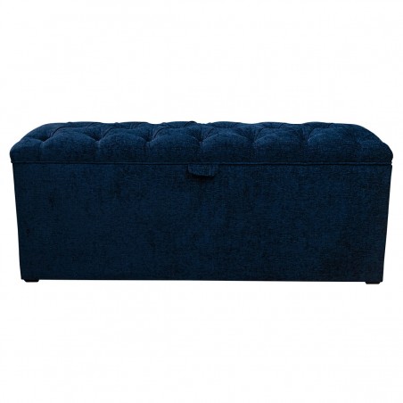 Buttoned Blanket Box in a Tokyo Navy Fabric| Beaumont