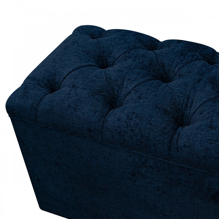 Buttoned Blanket Box in a Tokyo Navy Fabric| Beaumont
