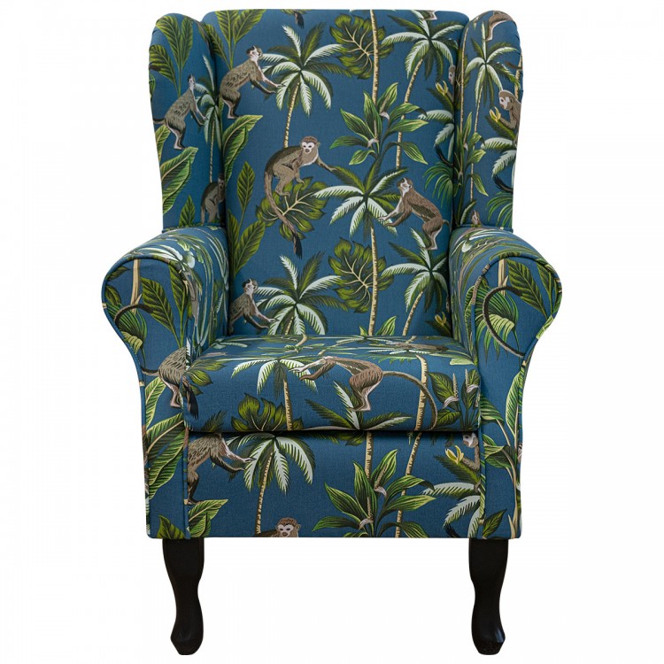 teal wingback chair