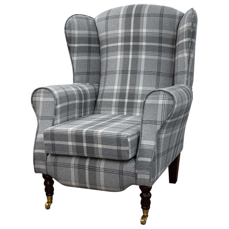 grey tartan wingback chair grey tartan wingback chair