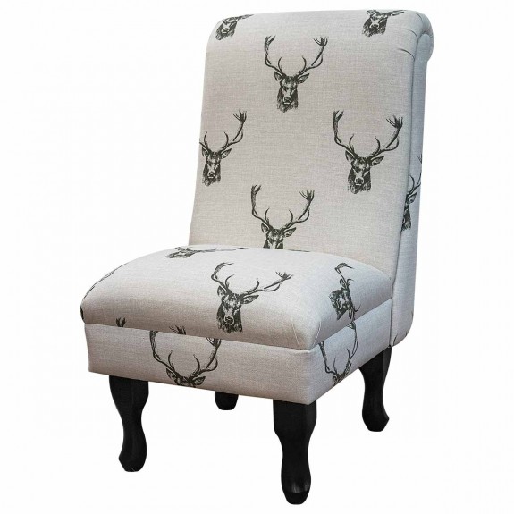 Bedroom Chair in a Stag Cotton Print Fabric | Beaumont