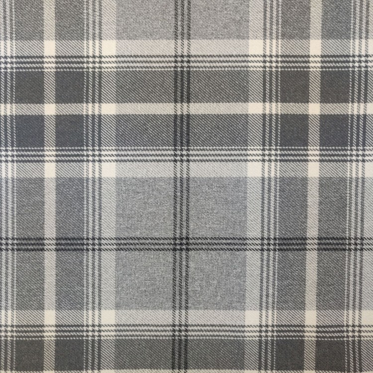 Chaise Longue in a Balmoral Dove Grey Tartan Fabric | Beaumont