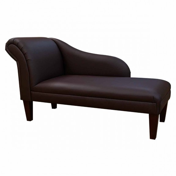 Chaise Longue in Madras Mocha Genuine Leather | Beaumont