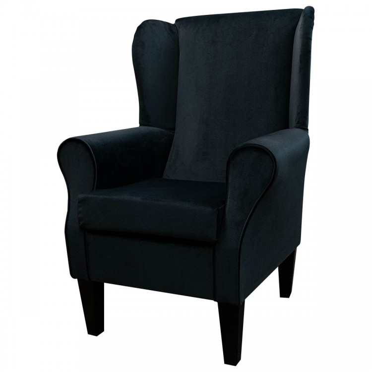 Standard Wingback Chair in a Malta Cosmic Deluxe Velvet Fabric | Beaumont